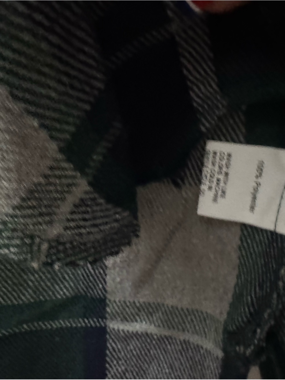 Long Plaid Button-Up Shirt Jacket in Green and Navy - Picture 4 of 4